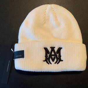 Amiri White & Black M.A Logo Beanie Embroidered - new with tags